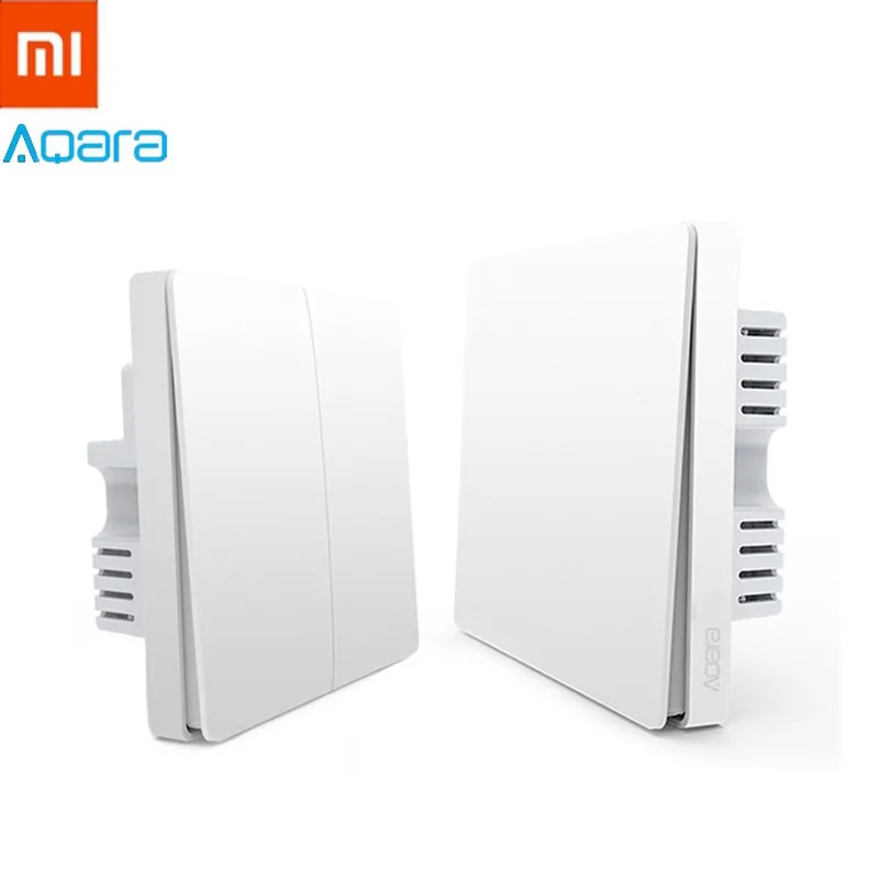 Xiaomi Aqara настенный выключатель света ZigBee нейтральная версия одна двойная кнопка