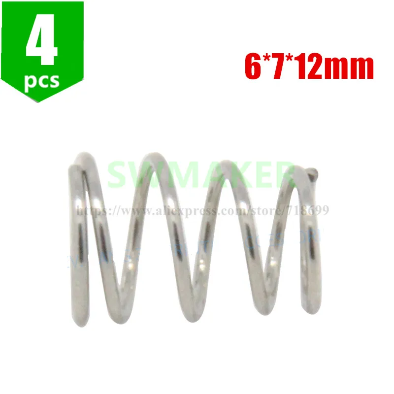 4pcs 6*7*12mm heating bed table leveling adjustment spring for Reprap Prusa i3 3D printer parts
4pcs 6*7*12mm heating bed table leveling adjustment spring for Reprap Prusa i3 3D printer parts