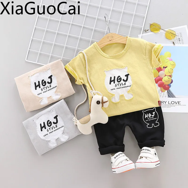 Summer Animal Children's Sets Short-sleeved Cartoon Animal Patch Boys T-shirts Round Neck Short-sleeved Shorts Two-pieces
Summer Animal Children's Sets Short-sleeved Cartoon Animal Patch Boys T-shirts Round Neck Short-sleeved Shorts Two-pieces