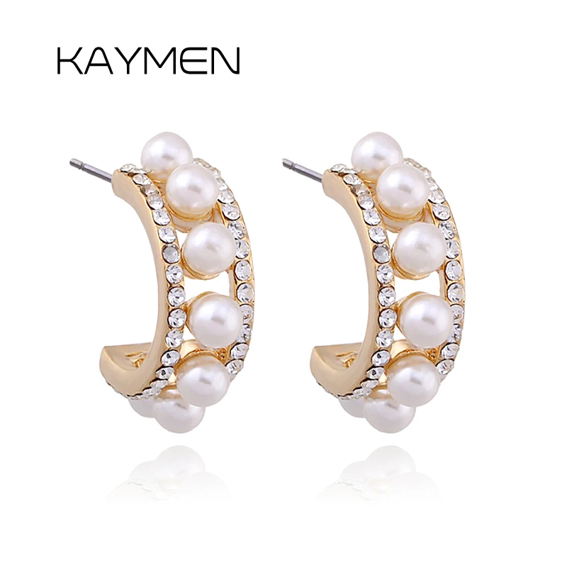 Golden Plated Inlaid Rhinestones and Imitation Pearl Earrings For Women Fashion C Shape Stud Earring EA-04135
Golden Plated Inlaid Rhinestones and Imitation Pearl Earrings For Women Fashion C Shape Stud Earring EA-04135