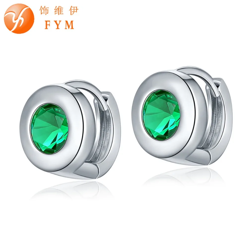 FYM Brand 7 Colors Green Round AAA Cubic Zircon Huggie Hoop Earrings for Women Fashion Sliver Color Earrings Female Jewelry
FYM Brand 7 Colors Green Round AAA Cubic Zircon Huggie Hoop Earrings for Women Fashion Sliver Color Earrings Female Jewelry
