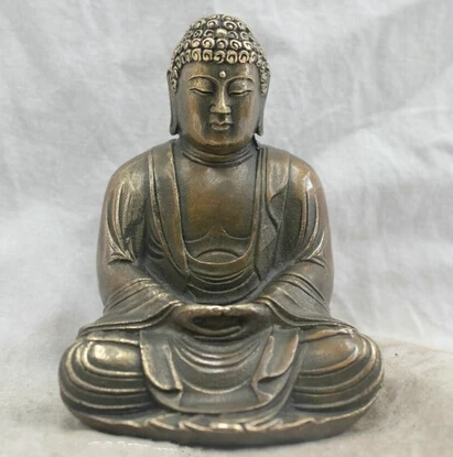 

Copper Brass CHINESE crafts Asian Elaborate Chinese Folk Culture Handmade Copper Statue Sakyamuni Buddha Sculpture