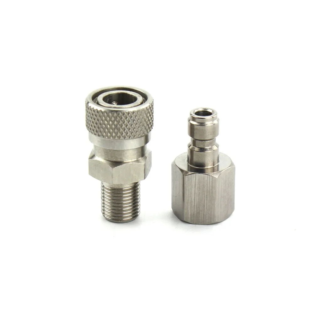 PCP Airforce Paintball 1/8BSPP Male Quick Disconnect Connector G1/8 Stainless Steel Female Plug Coupler Fitting Socket 2pcs/set | Спорт и