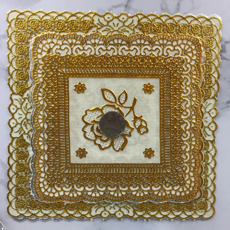 50pcs Western Food Coastee Gilding PVC Tea Cup Mat Waterproof Cup Mat Pan Vase Basin Placemat Wedding Supplies
50pcs Western Food Coastee Gilding PVC Tea Cup Mat Waterproof Cup Mat Pan Vase Basin Placemat Wedding Supplies