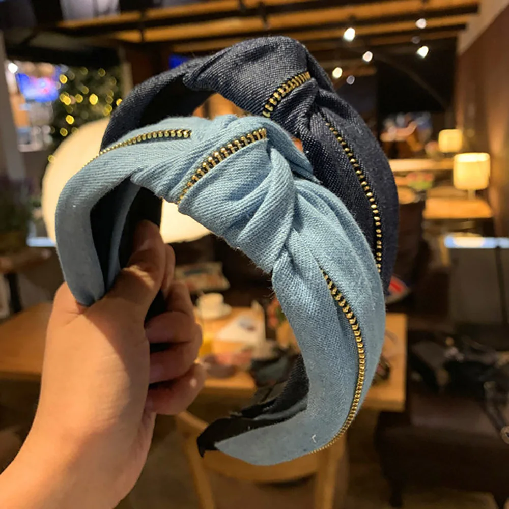 Fashion Denim Headband For Women Metal Zipper Hairband Bow Knotted Hair Hoop Female Casual Hair Accessories Girls Headwear XL027
Fashion Denim Headband For Women Metal Zipper Hairband Bow Knotted Hair Hoop Female Casual Hair Accessories Girls Headwear XL027