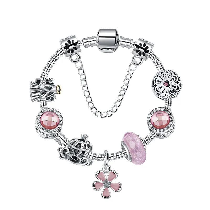 Fashion jewelry accessories, pink flower , DIY pumpkin car beads snake bone bracelet, boudoir gifts, women's bracelet wholesale
Fashion jewelry accessories, pink flower , DIY pumpkin car beads snake bone bracelet, boudoir gifts, women's bracelet wholesale