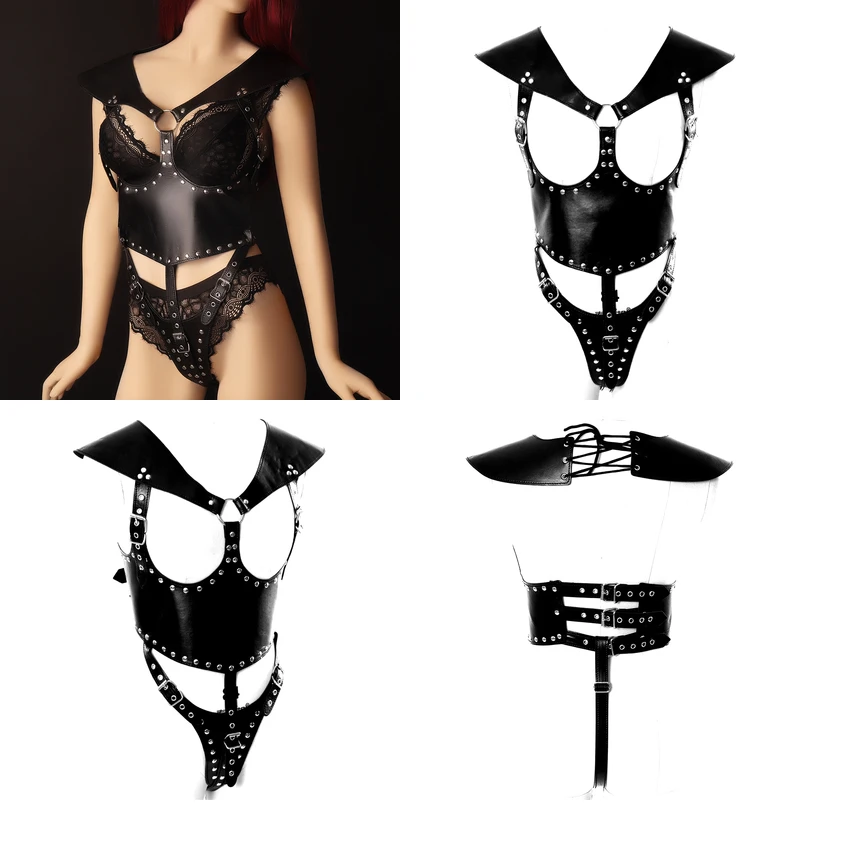 Full Leather Metal Rivet Women Strappy Lingerie Black See Through Full Bra Adjustable Plus Size Steampunk Goth Dance Dress up
Full Leather Metal Rivet Women Strappy Lingerie Black See Through Full Bra Adjustable Plus Size Steampunk Goth Dance Dress up