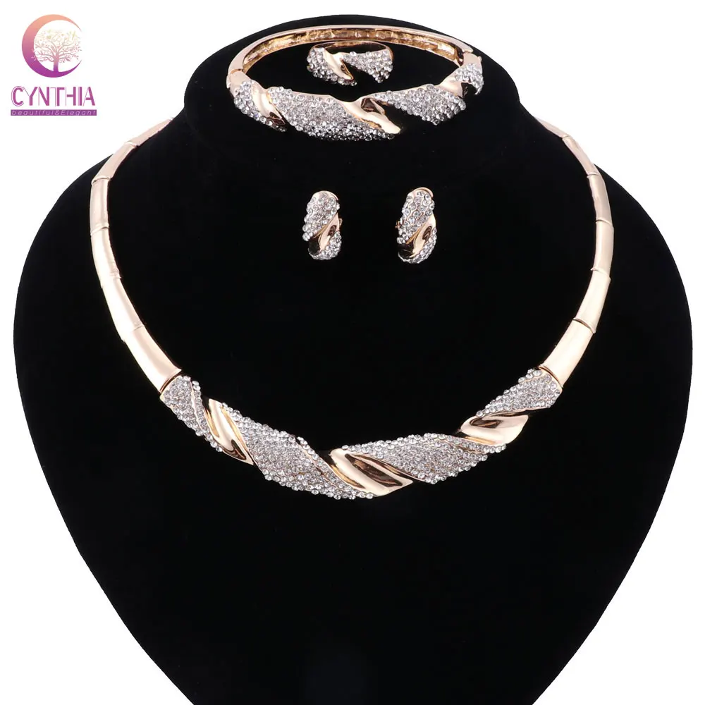 2 colors jewelry sets Gold silver plated Women statement necklace with earrings for party wedding boho crystal necklace
2 colors jewelry sets Gold silver plated Women statement necklace with earrings for party wedding boho crystal necklace