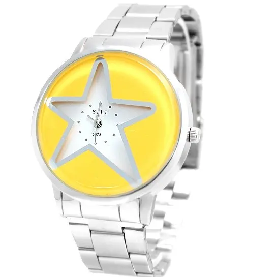 Large Yellow Printed Star Stainless Steel Band Analog Japan Movement Quartz Watch
Large Yellow Printed Star Stainless Steel Band Analog Japan Movement Quartz Watch