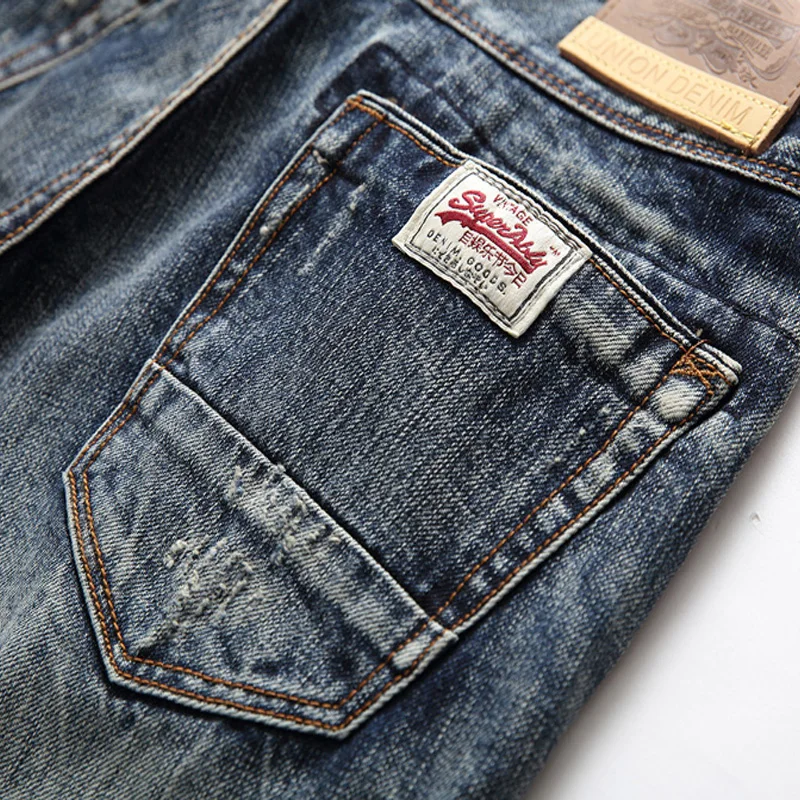 Fashion Vintage Men Jeans Slim Fit Retro Wash Spliced Designer Ripped Jeans Men Hip Hop Pants Japanese Style Classical Jeans
Fashion Vintage Men Jeans Slim Fit Retro Wash Spliced Designer Ripped Jeans Men Hip Hop Pants Japanese Style Classical Jeans