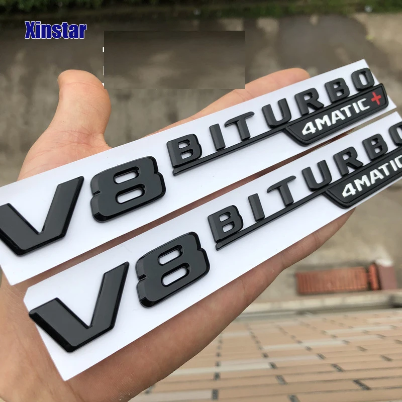 2 шт. V8 BITURBO 4matic Эмблема fender для Mercedes Benz w117 cla45 w205 c63 w212 e63 w207 w176 a45 x156 gla45 AMG | Автомобили