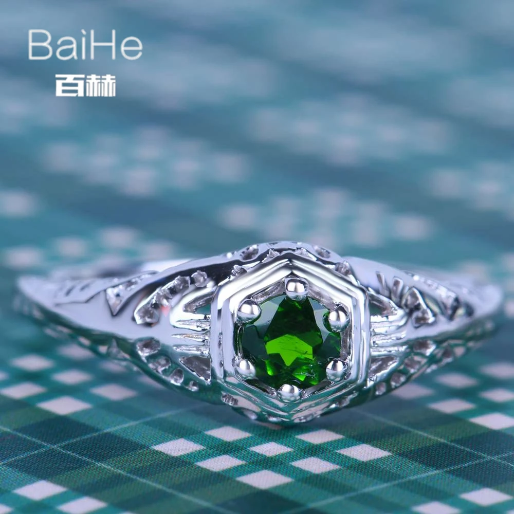 BAIHE Sterling Silver 925 0.23CT Flawless Chrome Diopside Wedding Engagement Women Vintage Fine Jewelry Chrome Diopside Ring
BAIHE Sterling Silver 925 0.23CT Flawless Chrome Diopside Wedding Engagement Women Vintage Fine Jewelry Chrome Diopside Ring