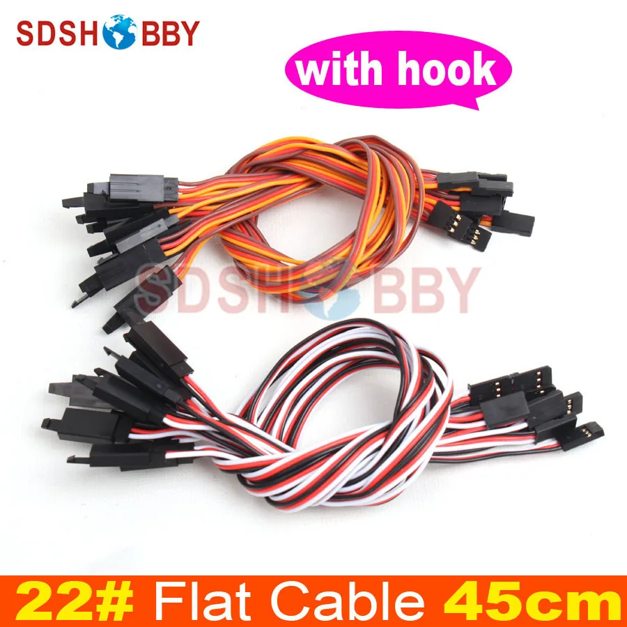 10pcs* 22# 22AWG Futaba JR Flat Extension Cable/ Flat Extension Lead 45cm with Hook
10pcs* 22# 22AWG Futaba JR Flat Extension Cable/ Flat Extension Lead 45cm with Hook