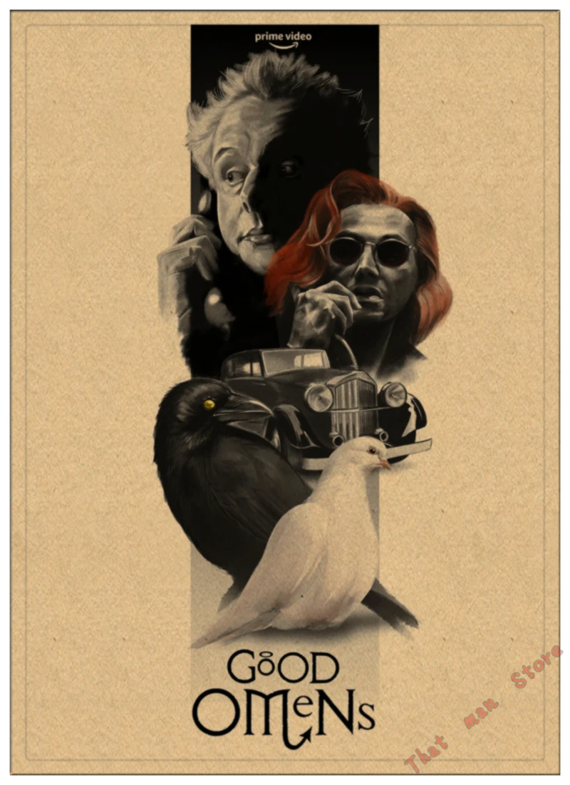 Good Omens movie poster, wall sticker, kraft paper poster, retro poster, sticker, movie wallpaper, vintage wall sticker 42*30cm
Good Omens movie poster, wall sticker, kraft paper poster, retro poster, sticker, movie wallpaper, vintage wall sticker 42*30cm