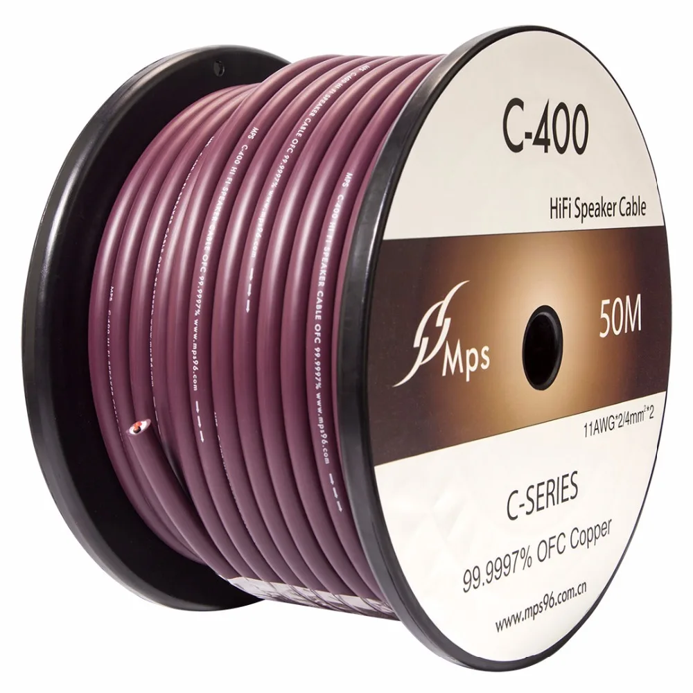 MPS C-400 99.9997% OFC speaker wire audio cable HIFI for amplifier CD DVD Speaker AC Power cable line 4mm^2*2/11AWG*2
MPS C-400 99.9997% OFC speaker wire audio cable HIFI for amplifier CD DVD Speaker AC Power cable line 4mm^2*2/11AWG*2