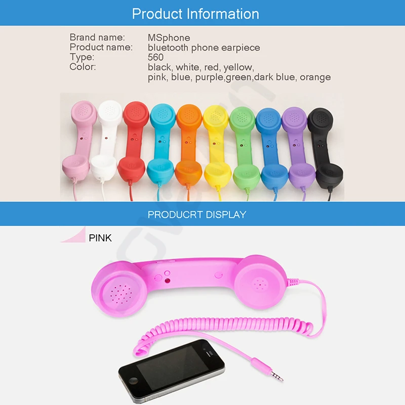 Классический приемник телефон мобильный Handset Mic 3 5 мм Микрофон ретро динамик