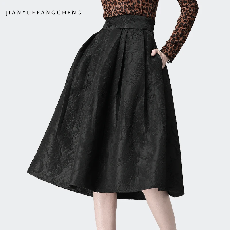 2019 Spring High waist Zip jacquard Womens Skirt Pleated Big Swing skirts Long With Belt A line Plus Size Casual Ladies Saia
2019 Spring High waist Zip jacquard Womens Skirt Pleated Big Swing skirts Long With Belt A line Plus Size Casual Ladies Saia