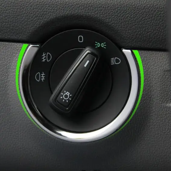 Для VW Skoda Octavia A7 2015 наклейка на крышку переключателя фары рамка из нержавеющей