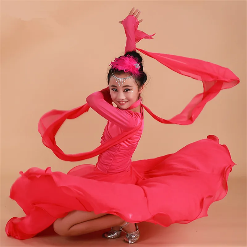 Фото Шифоновое бальное платье с длинным рукавом для конкурсов - купить