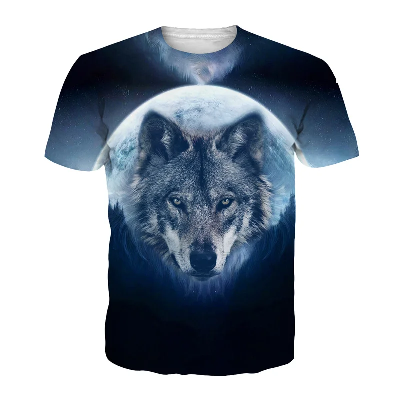 Camisa masculina 3D Волк майка EUR Размеры животного Костюмы Лето Одежда в стиле хип-хоп