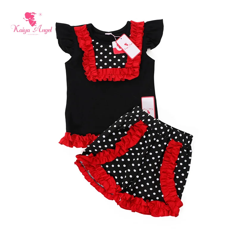 Kaiya Angel Children Clothing Summer Girls Set Black Shirts Point Dot Shorts Set Ruffles Boutique Outfits Baby Girl Clothes
Kaiya Angel Children Clothing Summer Girls Set Black Shirts Point Dot Shorts Set Ruffles Boutique Outfits Baby Girl Clothes