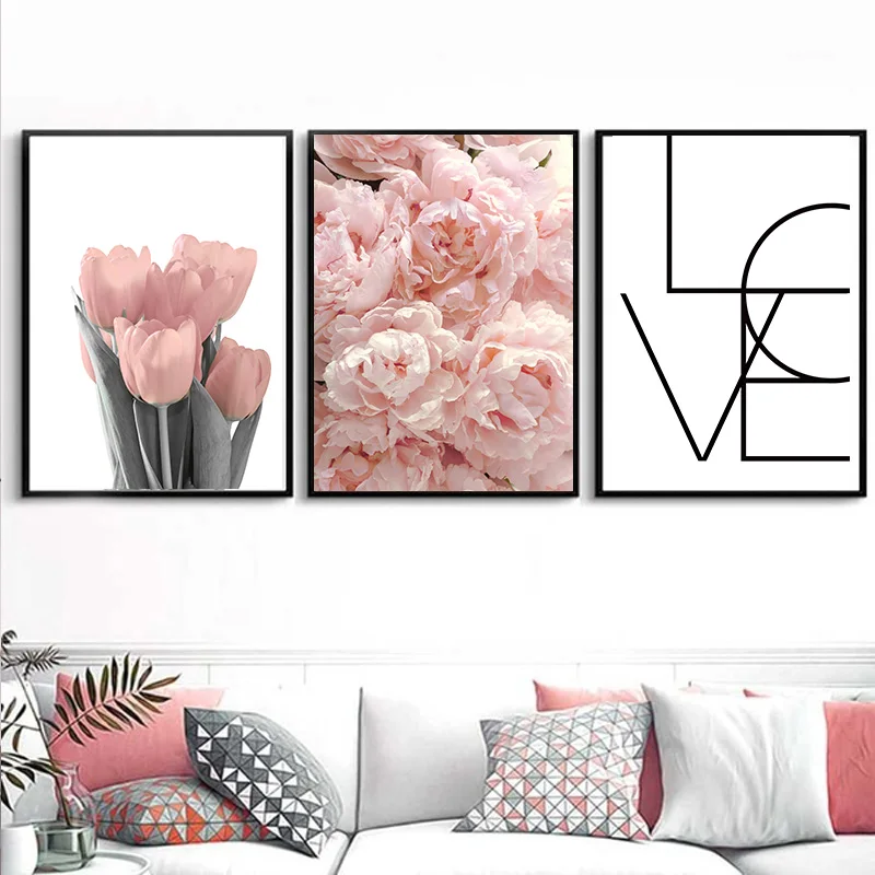 Nordic Minimalism Wall Art Canvas Painting Pink Peony Tulips Rose Flower Posters and Prints Wall Pictures for Living Room Decor
Nordic Minimalism Wall Art Canvas Painting Pink Peony Tulips Rose Flower Posters and Prints Wall Pictures for Living Room Decor