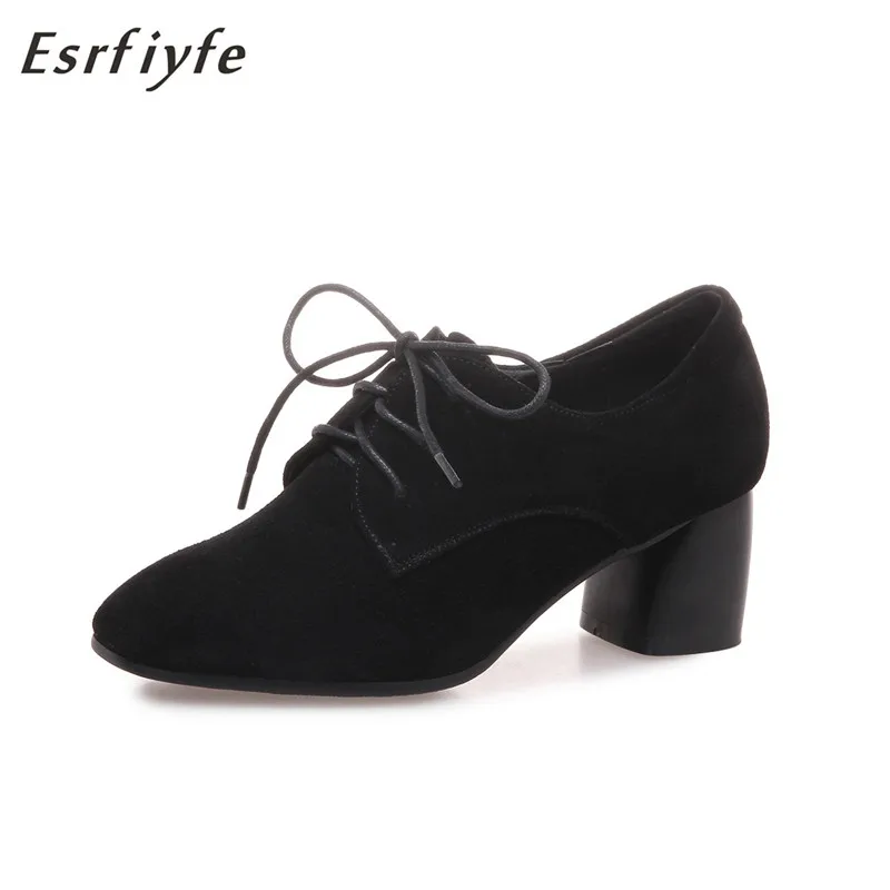ESRFIYFE New Women Leisure Genuine Leather Comfortable Pumps Casual Lace-up Square Toe 5cm High Heel Women Shoes Large Size34-43
ESRFIYFE New Women Leisure Genuine Leather Comfortable Pumps Casual Lace-up Square Toe 5cm High Heel Women Shoes Large Size34-43