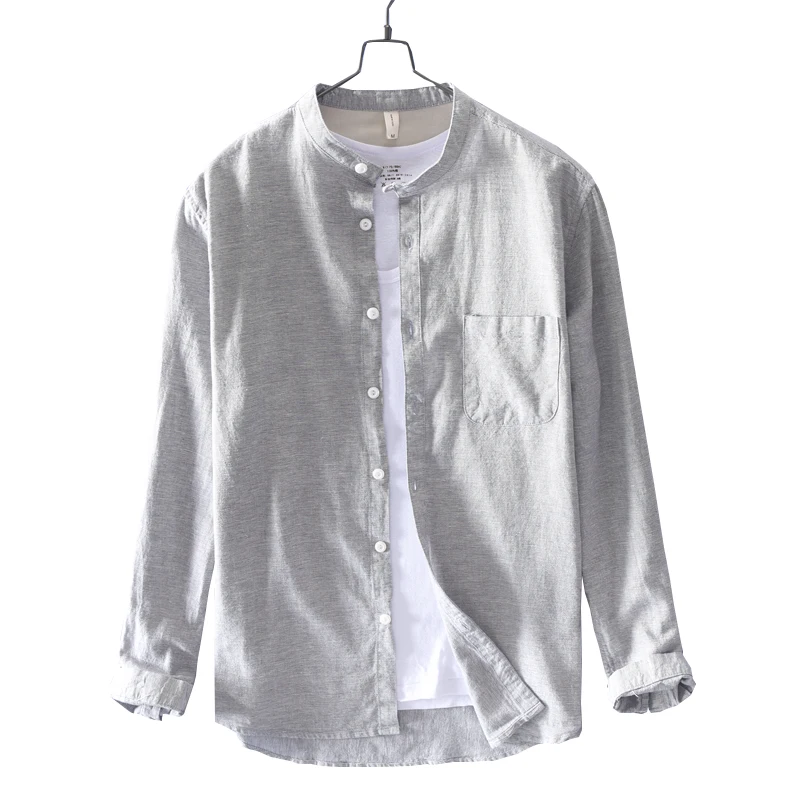 New Italy style brand long sleeve casual shirt men fashion stand collar shirts male solid spring shirt for men overhemd camisa
New Italy style brand long sleeve casual shirt men fashion stand collar shirts male solid spring shirt for men overhemd camisa