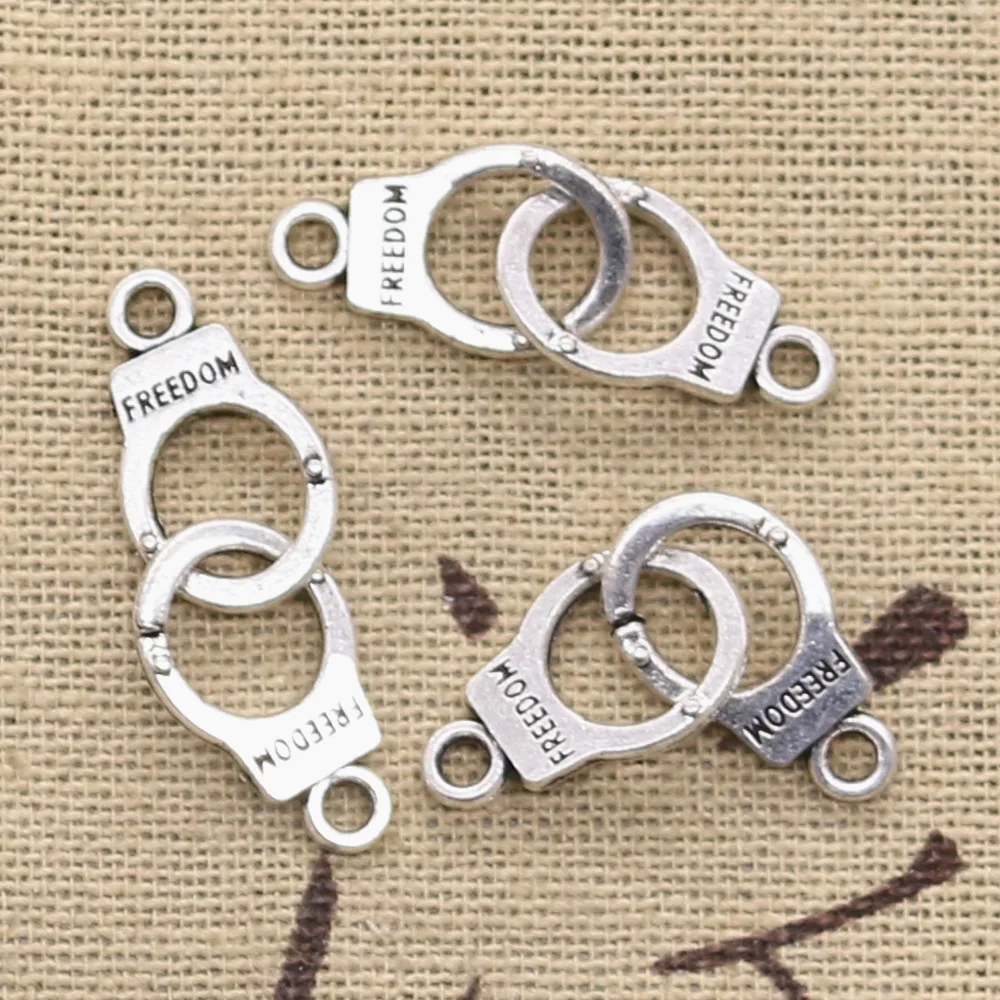 

15pcs Charms Handcuffs Freedom 30x10mm Antique Making Pendant fit,Vintage Tibetan Silver color,DIY Handmade Jewelry