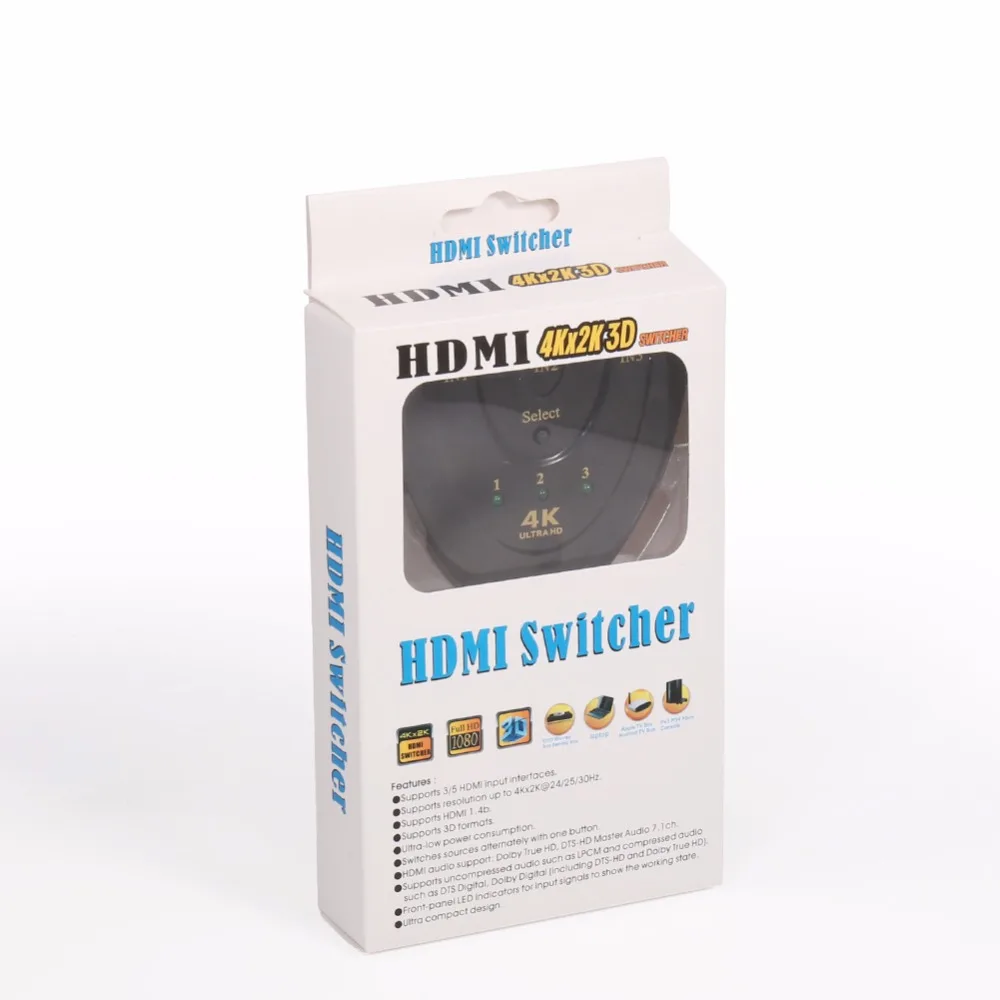 Ssriver 4 К x 2 3D Mini 3 Порты и разъёмы HDMI коммутатора 1.4b в 1 из Switcher сплиттер для ПК PS3 |