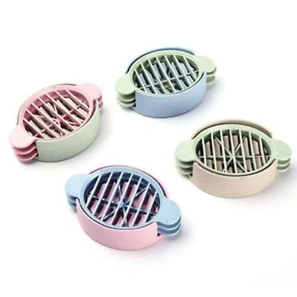 

4 Colors Three in one Wheat Straw Egg Cutter Convenient Multifunctional Split Device Food Divider Slicer Egg Slicer Tool