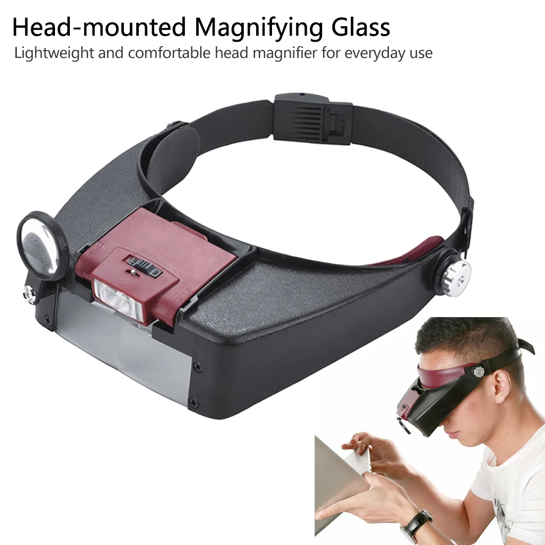Head Magnifying Glasses With LED Magnifier For Reading Optivisor Magnifying Glass Loupes Jewelry Watch Repair With 2 Led Lights
Head Magnifying Glasses With LED Magnifier For Reading Optivisor Magnifying Glass Loupes Jewelry Watch Repair With 2 Led Lights
