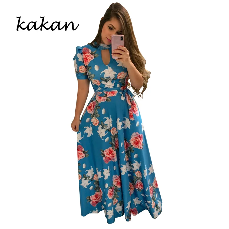 Kakan summer new women's loose dress sexy digital print beach dress XL S-5XL high collar short-sleeved dress
Kakan summer new women's loose dress sexy digital print beach dress XL S-5XL high collar short-sleeved dress