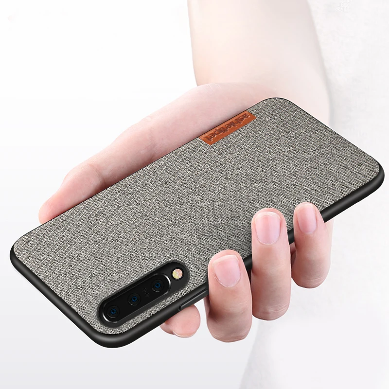 Business case for Samsung A50 shockproof back cover cloth fabric protective silicone cases capa Galaxy A70 A30 s10 | Мобильные