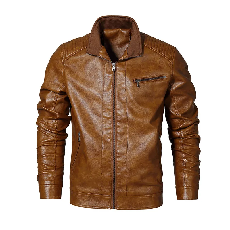 US Size S-XXL New Brand Leather Jacket Men Fashion Stand Collar PU leather Coat Men High Quality Motorcycle Jacket Men
US Size S-XXL New Brand Leather Jacket Men Fashion Stand Collar PU leather Coat Men High Quality Motorcycle Jacket Men