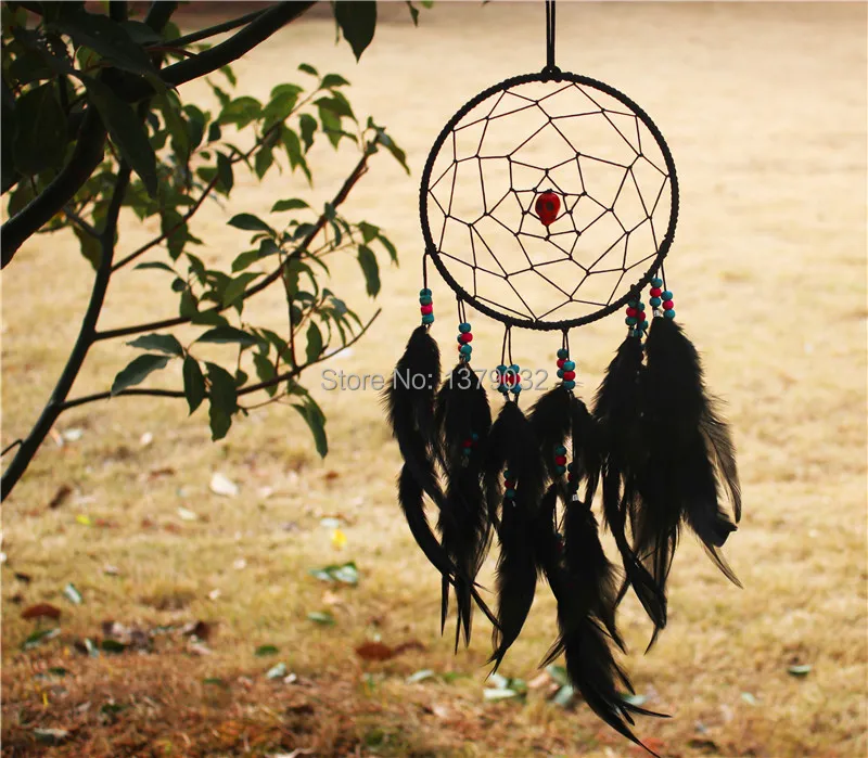 

New fashion originality big Hot black Dreamcatcher Wind Chimes Indian Style Skull Feather Pendant dream Catcher Gift