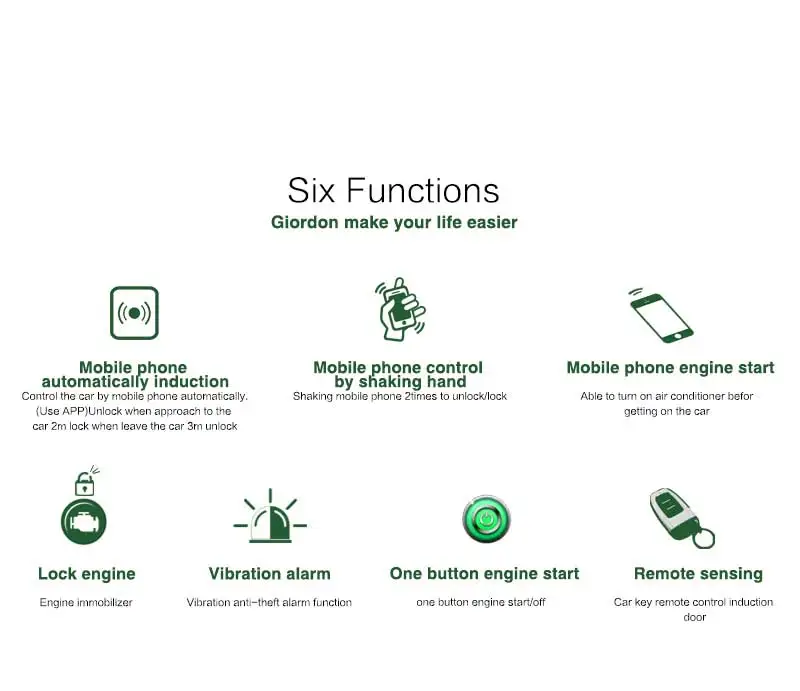 Smart Phone Automatic Remote Start For Car Induction Control Car Close To The Lock To Leave The Lock A Key PKE Start Stop
Smart Phone Automatic Remote Start For Car Induction Control Car Close To The Lock To Leave The Lock A Key PKE Start Stop