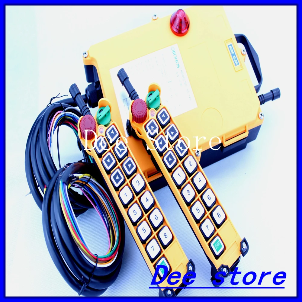 14 Channels 1 Speed 2 Transmitters Hoist Crane Truck Radio Remote Control Push Button Switch System with Emergency-Stop
14 Channels 1 Speed 2 Transmitters Hoist Crane Truck Radio Remote Control Push Button Switch System with Emergency-Stop