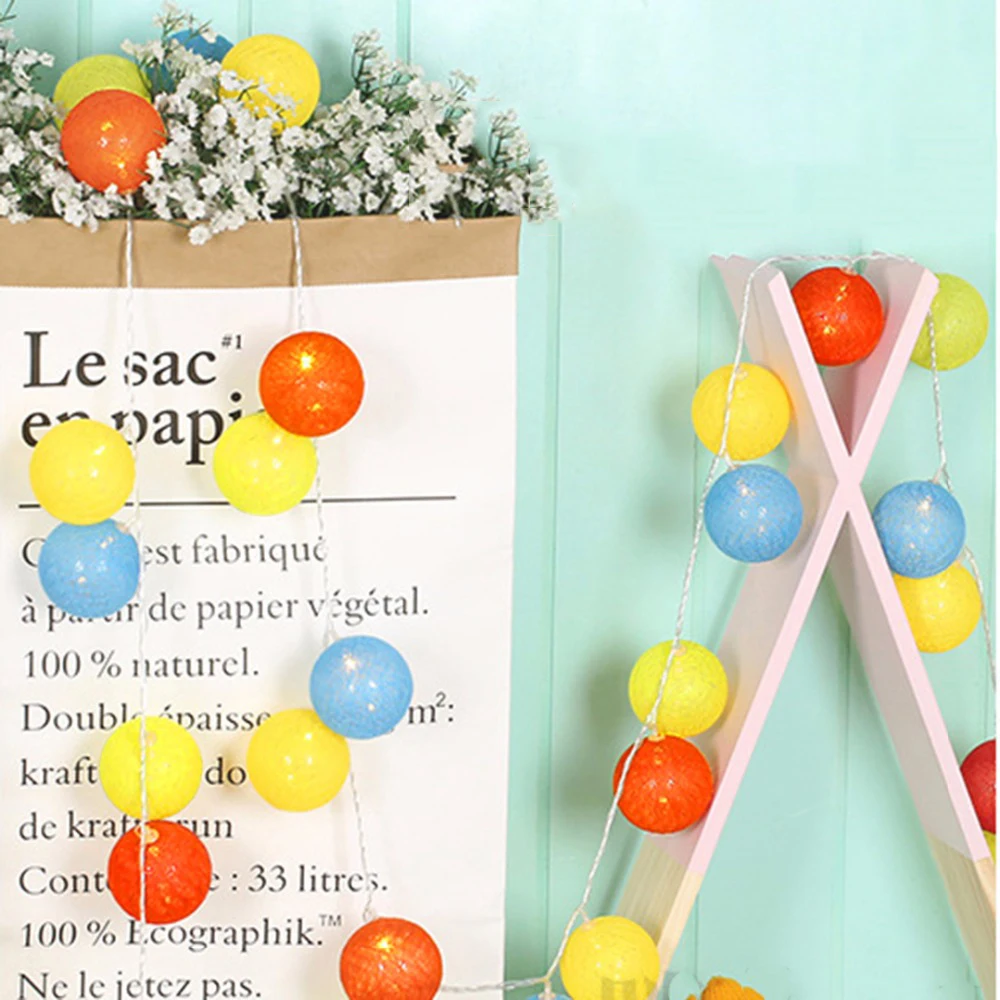 Fairy Garlands LED String Light Room Decoration Lights 2M 3.5CM Dia Cotton Balls Lanterns For Christmas Party Battery KQ
Fairy Garlands LED String Light Room Decoration Lights 2M 3.5CM Dia Cotton Balls Lanterns For Christmas Party Battery KQ