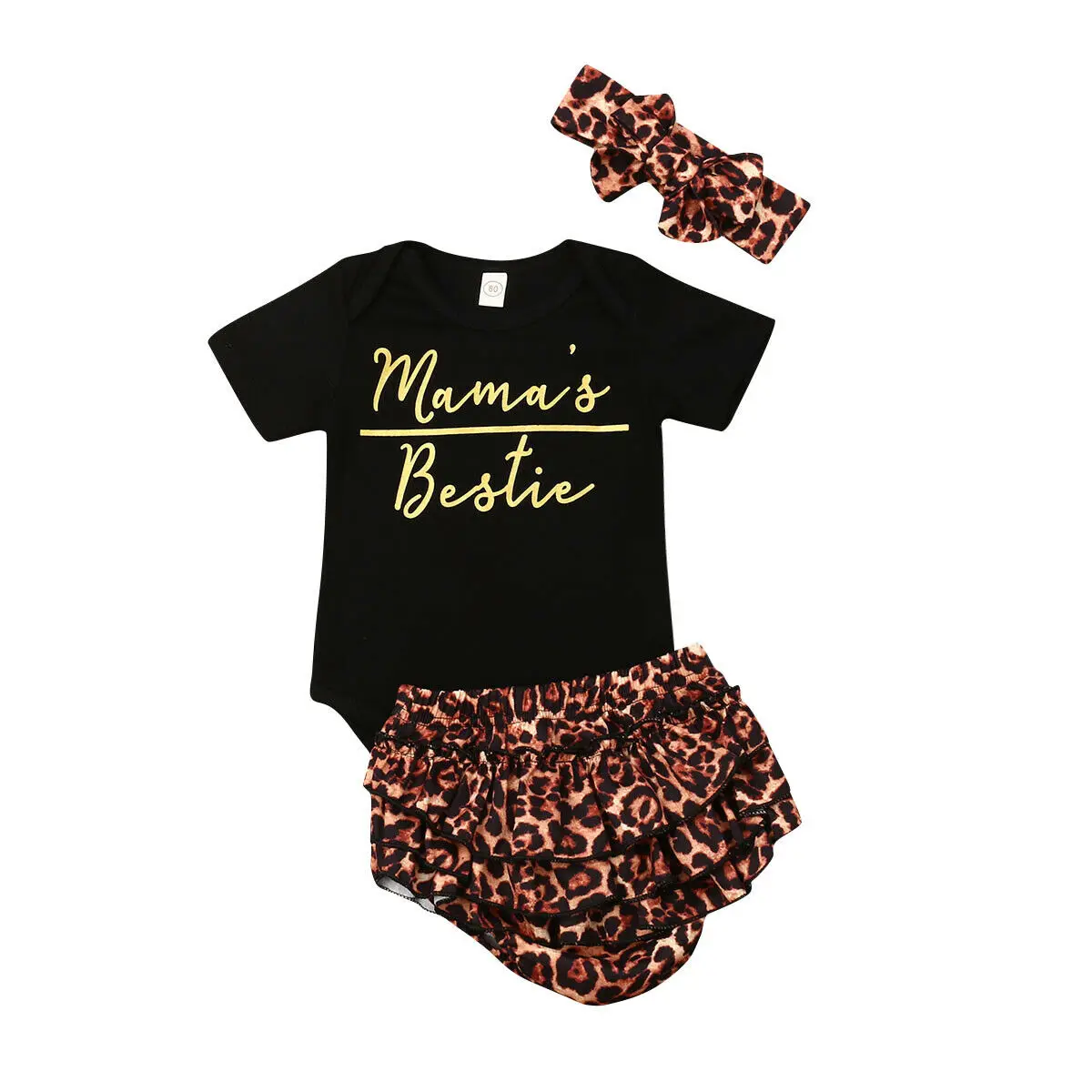 3Pcs Newborn Kid Baby Girls Romper+Ruffles Leopard Shorts+Headband Outfits Summer Short Sleeve Baby Clothes Sets
3Pcs Newborn Kid Baby Girls Romper+Ruffles Leopard Shorts+Headband Outfits Summer Short Sleeve Baby Clothes Sets