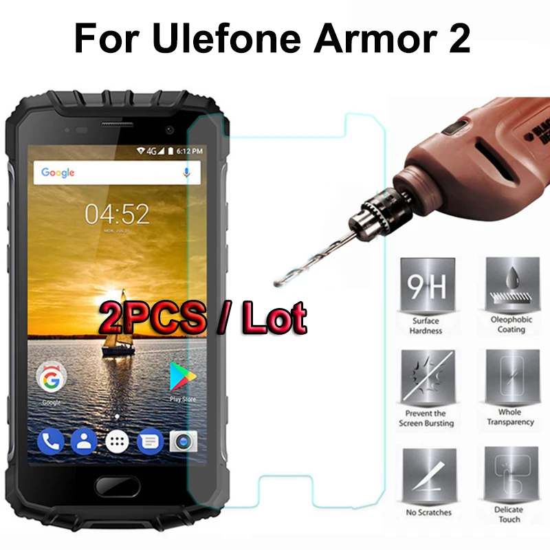 Закаленное стекло для Ulefone Armor 2 шт. защита экрана 5 0 дюйма высокое разрешение