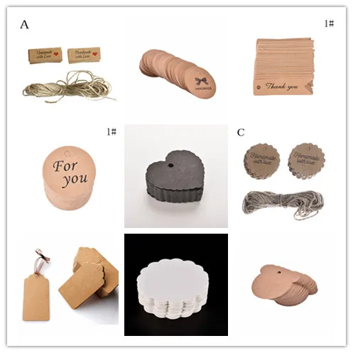 100Pcs Gift Tags Kraft Paper DIY Handmade Price Tags/Baking Bags Packing Labels for Flower/Cosmetics/Jewelry
100Pcs Gift Tags Kraft Paper DIY Handmade Price Tags/Baking Bags Packing Labels for Flower/Cosmetics/Jewelry