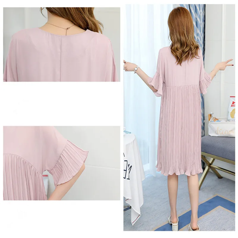 2019 Maternity Dress For Pregnant Women Summer Chiffon Dresses Plus Size 3XL Loose Clothes Korean Pleated Pregnancy Clothing
2019 Maternity Dress For Pregnant Women Summer Chiffon Dresses Plus Size 3XL Loose Clothes Korean Pleated Pregnancy Clothing