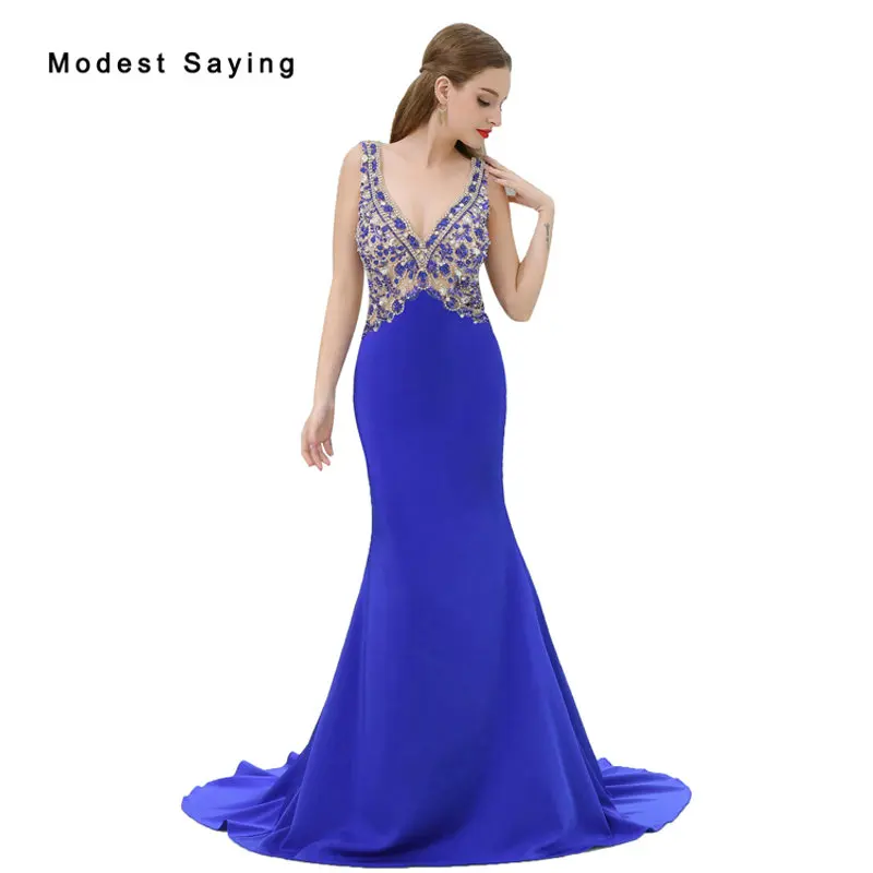Luxury Beaded Evening Dresses 2018 with Rhinestone Sexy Backless Mermaid Evening Gowns Mermaid Party Prom Gowns robe de soiree
Luxury Beaded Evening Dresses 2018 with Rhinestone Sexy Backless Mermaid Evening Gowns Mermaid Party Prom Gowns robe de soiree