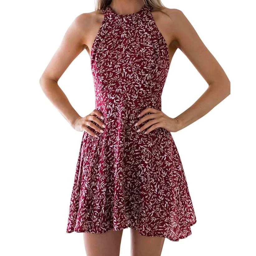 Women Dress 2018 Beach Summer Dresses Chiffon Print O-neck Spaghetti Strap Backless Bandage Bohemian Vintage Vestido
Women Dress 2018 Beach Summer Dresses Chiffon Print O-neck Spaghetti Strap Backless Bandage Bohemian Vintage Vestido