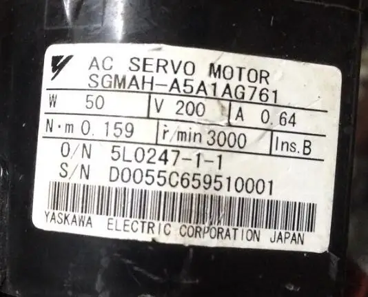 Servo motor SGMAH-A5A1AG761 , Used one , 90% appearance new , 3 months warranty , in stock
Servo motor SGMAH-A5A1AG761 , Used one , 90% appearance new , 3 months warranty , in stock