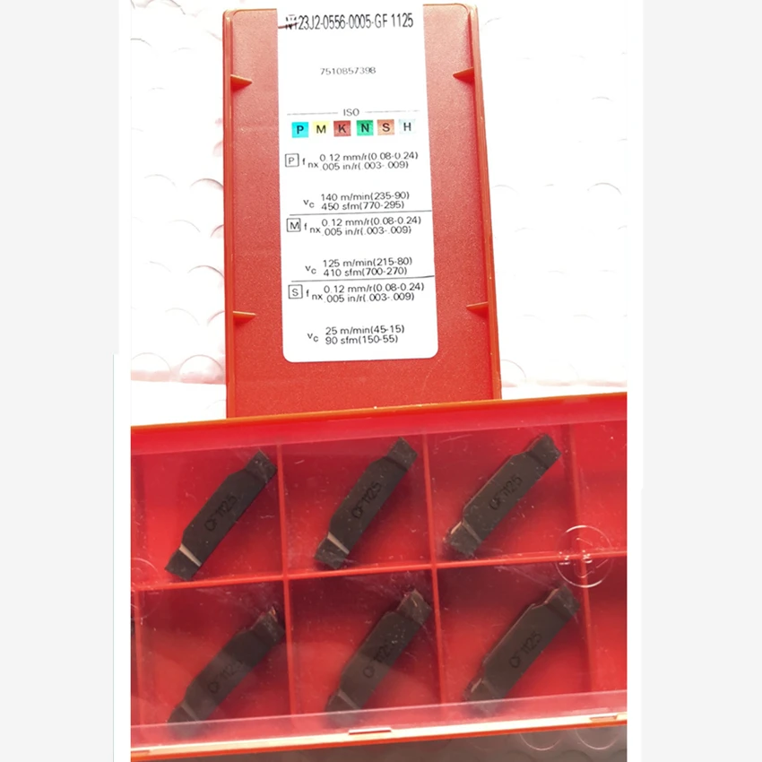 Brand new N123J2-0556-0005-GF 1125 Carbide Inserts 10Pcs/Box CNC Lathe Tools For Grooving Original Packaging
Brand new N123J2-0556-0005-GF 1125 Carbide Inserts 10Pcs/Box CNC Lathe Tools For Grooving Original Packaging