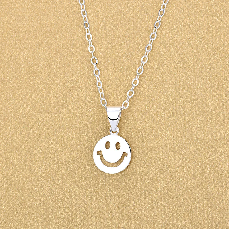 Silver Color Round Smile Face Pendant Necklaces For Women New Fresh Elegant Female Collar Necklaces
Silver Color Round Smile Face Pendant Necklaces For Women New Fresh Elegant Female Collar Necklaces