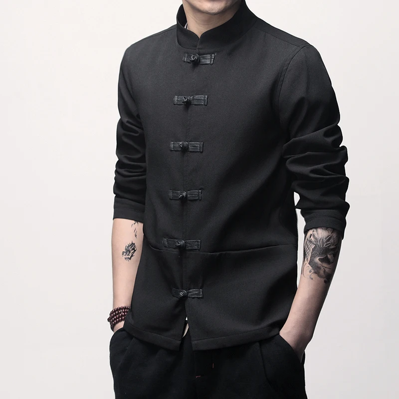 2020 Pure Color Chinese Style Retro Men's Long Sleeve Jackets Large Size S 5XL Black Red Fashion Casual Man Coats Slim Elegance
2020 Pure Color Chinese Style Retro Men's Long Sleeve Jackets Large Size S 5XL Black Red Fashion Casual Man Coats Slim Elegance
