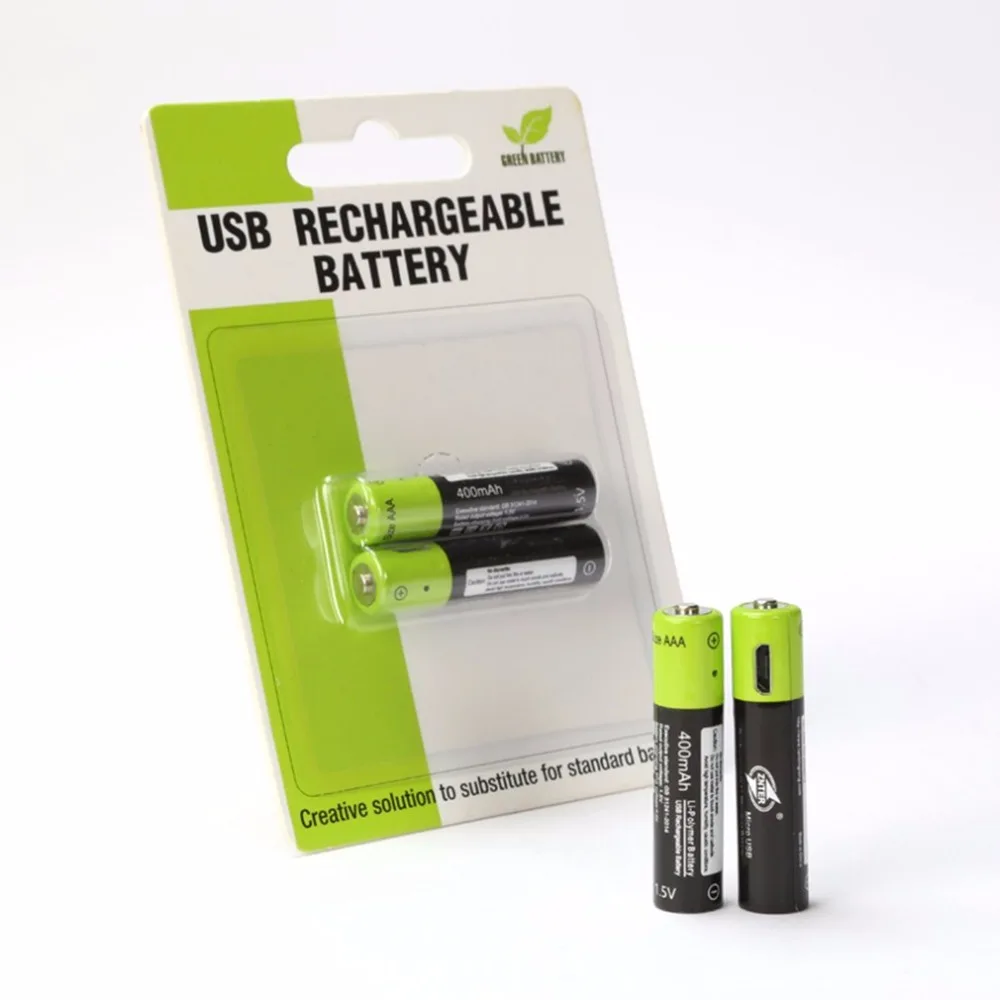 ZNTER аккумуляторная батарея AAA USB кабель 2 шт./4 шт. карта 400 мАч 1 5 в линия зарядки